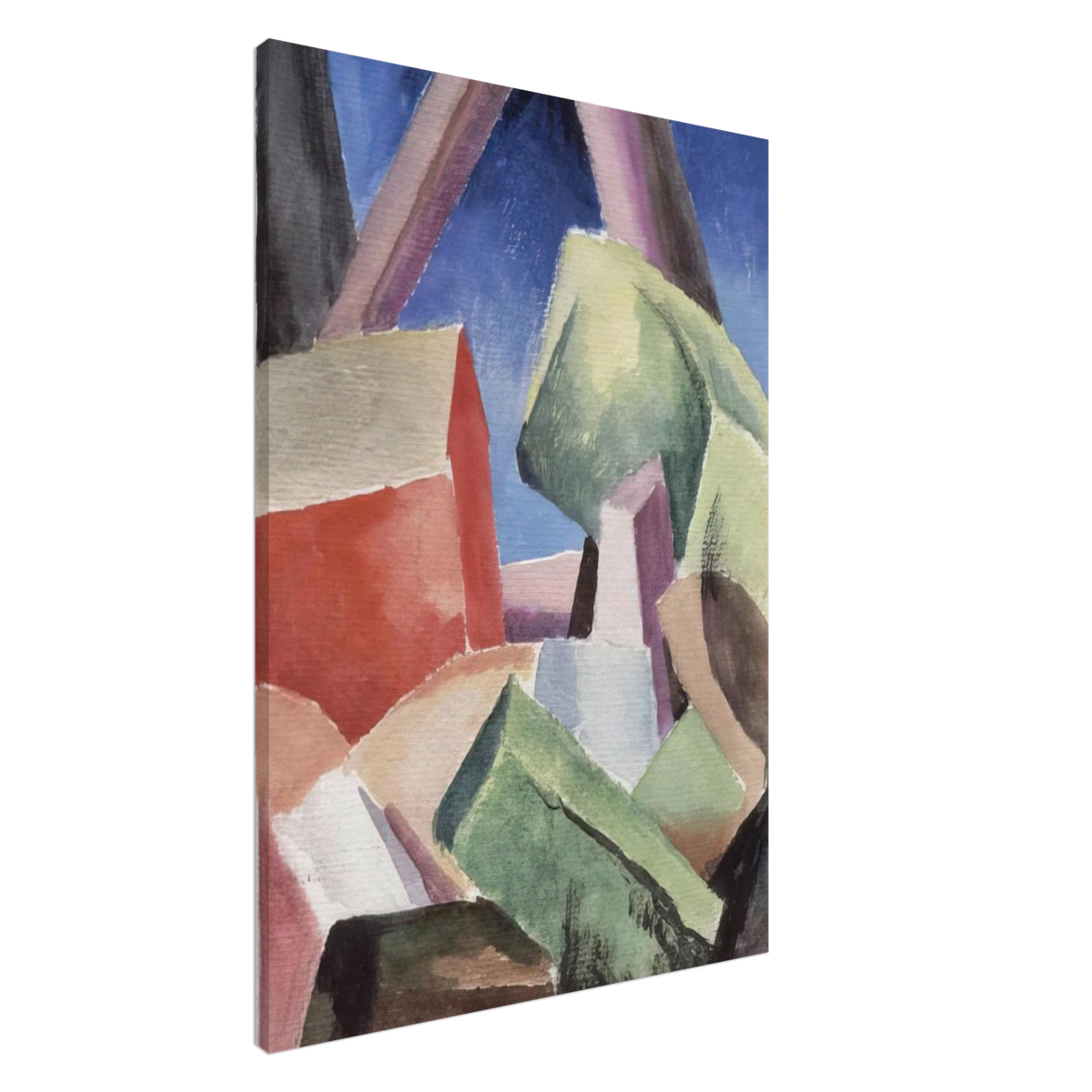 HOUSE IN CUBIST LANDSCAPE 1920 Canvas | Thomas Hart Benton Canvas | Thomas Hart Benton Store