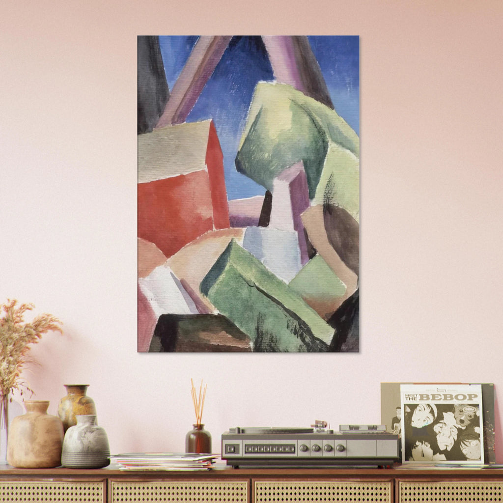 HOUSE IN CUBIST LANDSCAPE 1920 Canvas | Thomas Hart Benton Canvas | Thomas Hart Benton Store