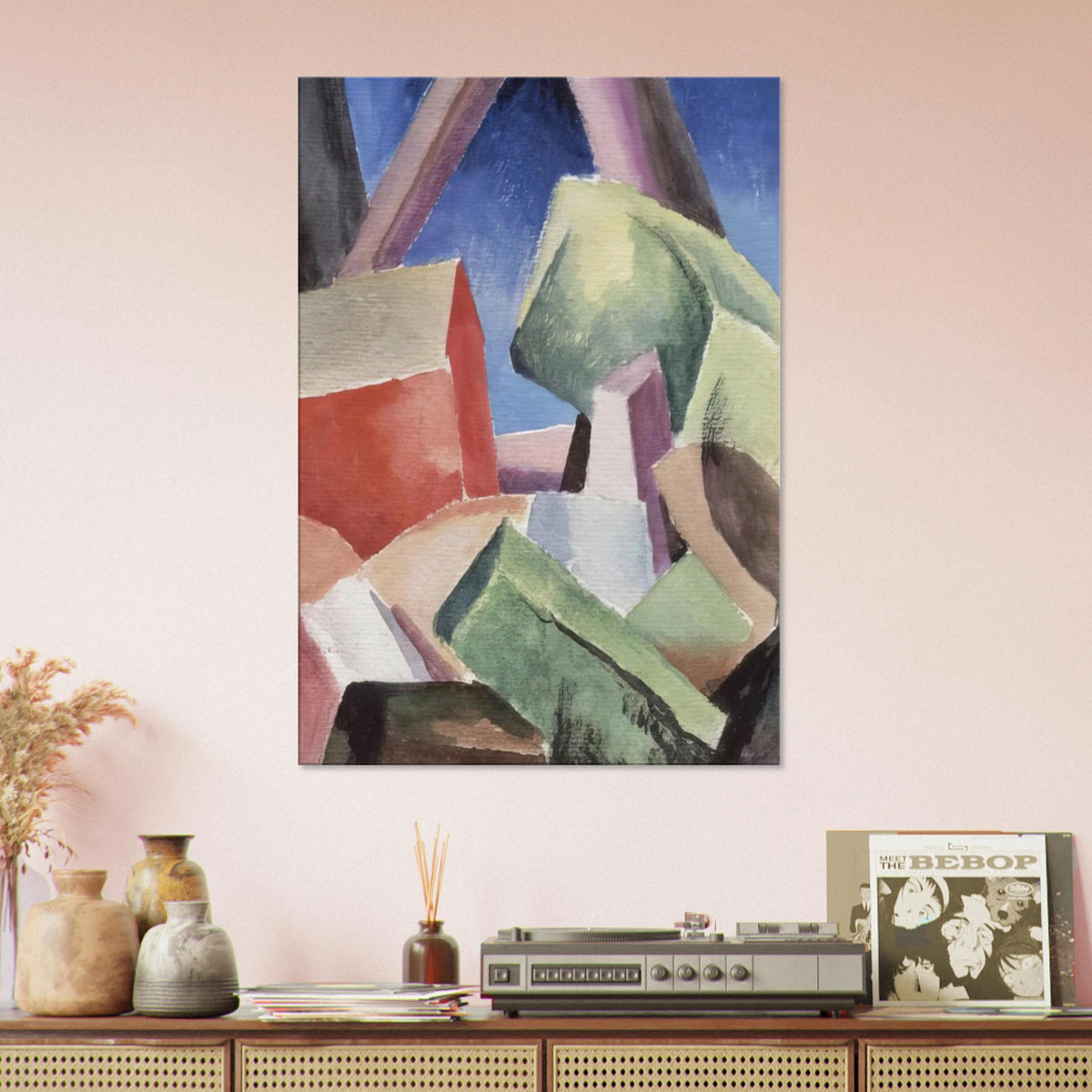 HOUSE IN CUBIST LANDSCAPE 1920 Canvas | Thomas Hart Benton Canvas | Thomas Hart Benton Store