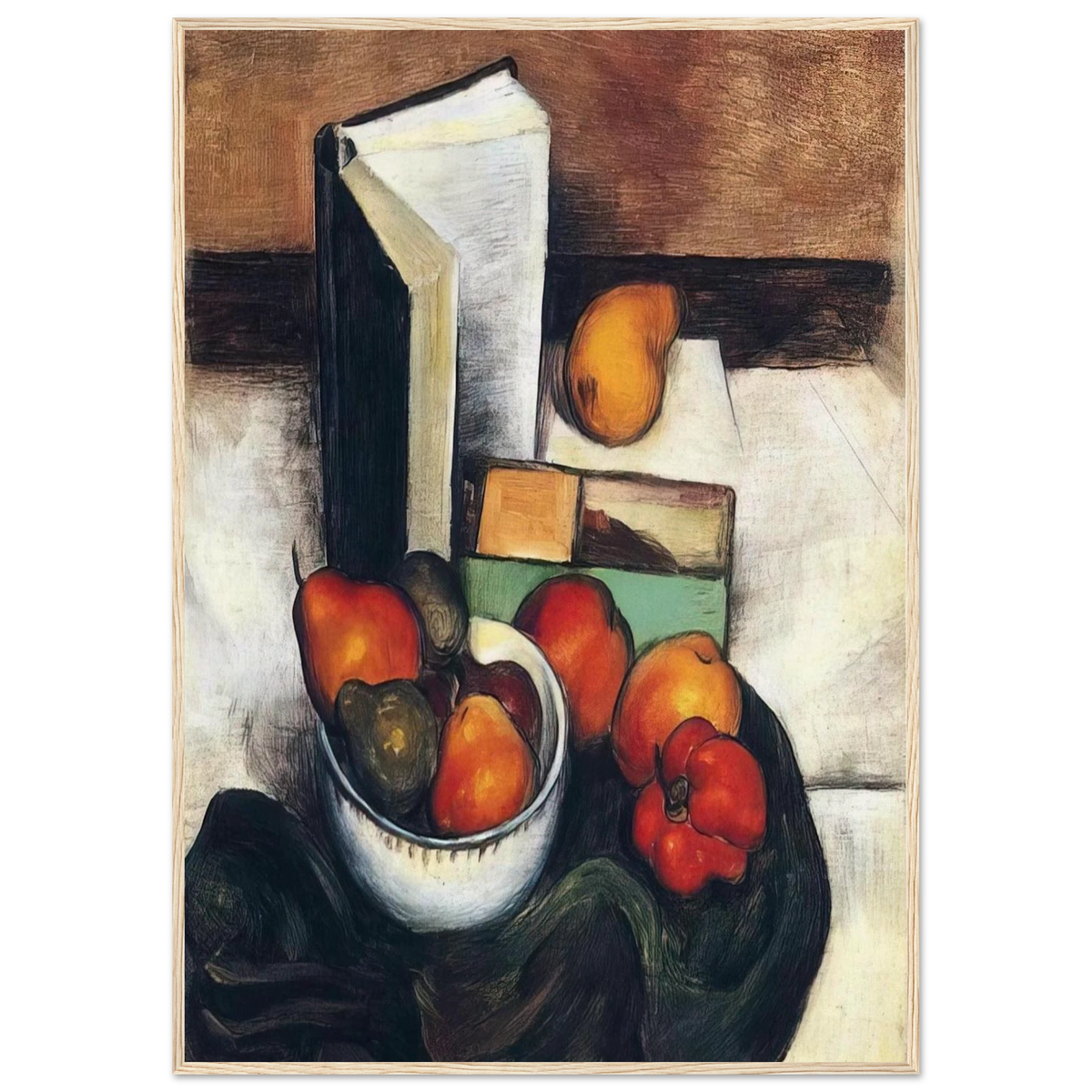 STILL LIFE WITH FRUIT AND VEGETABLES Framed Poster | Thomas Hart Benton Framed Prints Wall Art | Thomas Hart Benton Store