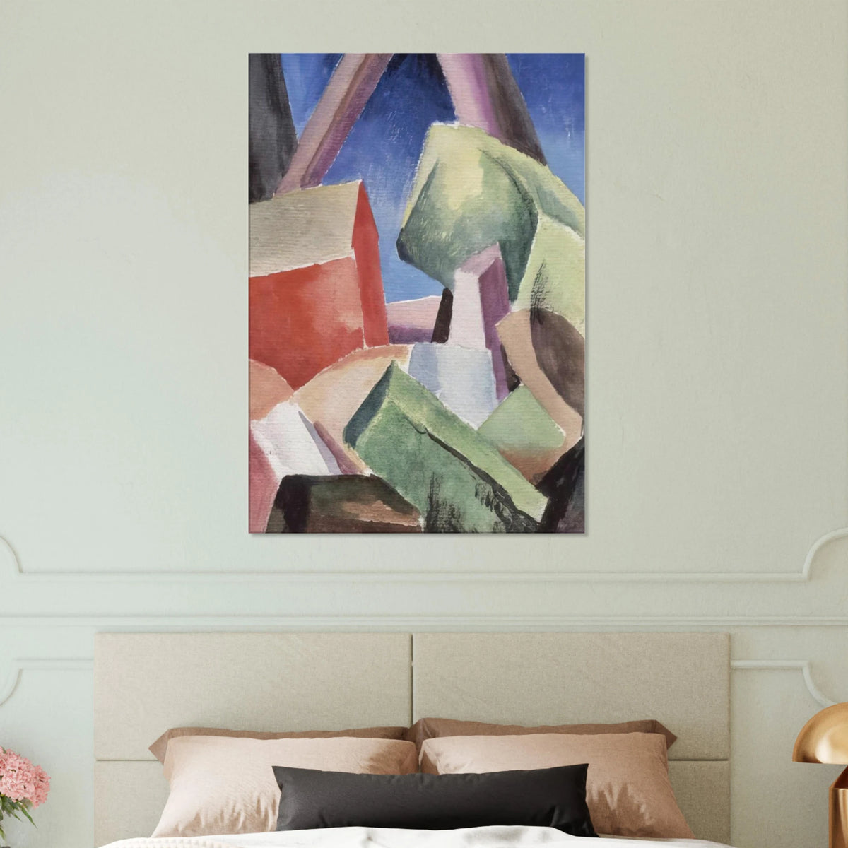 HOUSE IN CUBIST LANDSCAPE 1920 Canvas | Thomas Hart Benton Canvas | Thomas Hart Benton Store