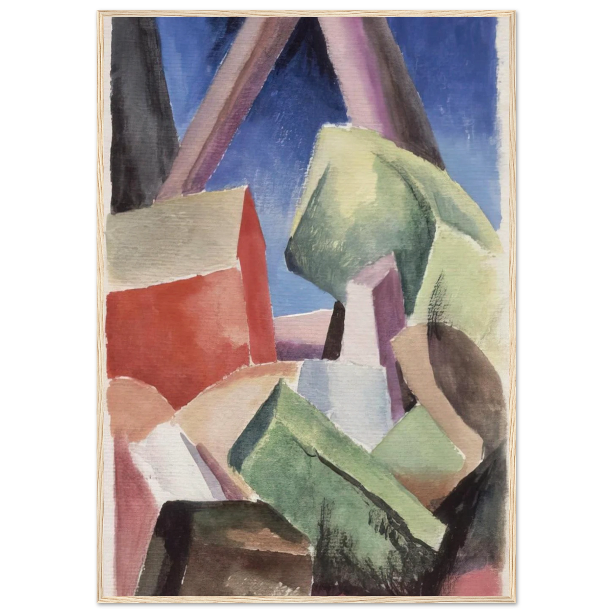 HOUSE IN CUBIST LANDSCAPE 1920 Framed Poster | Thomas Hart Benton Framed Prints Wall Art | Thomas Hart Benton Store