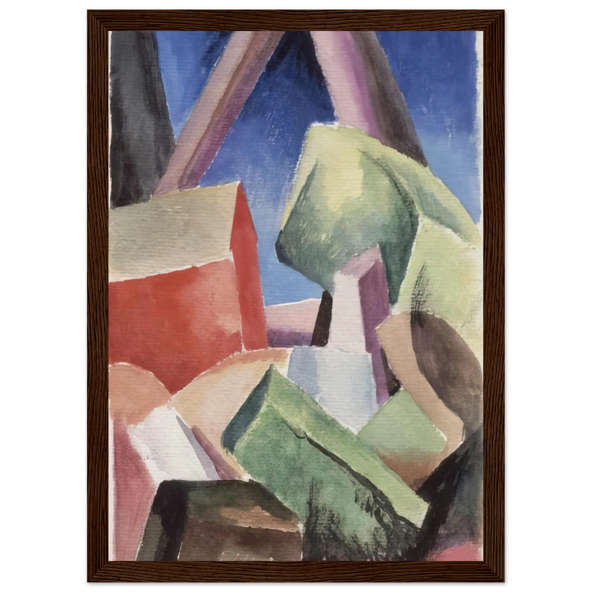 HOUSE IN CUBIST LANDSCAPE 1920 Framed Poster | Thomas Hart Benton Framed Prints Wall Art | Thomas Hart Benton Store