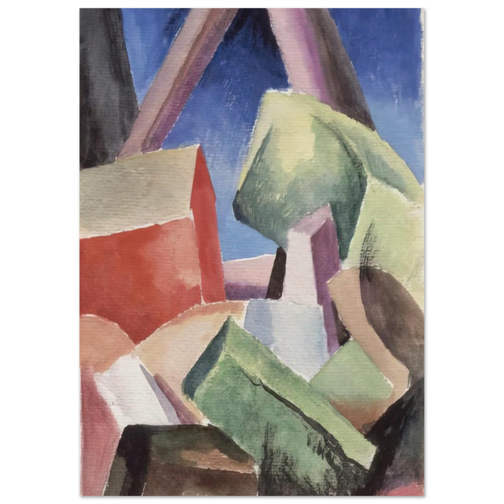 HOUSE IN CUBIST LANDSCAPE 1920 Poster | Thomas Hart Benton Poster | Thomas Hart Benton Store