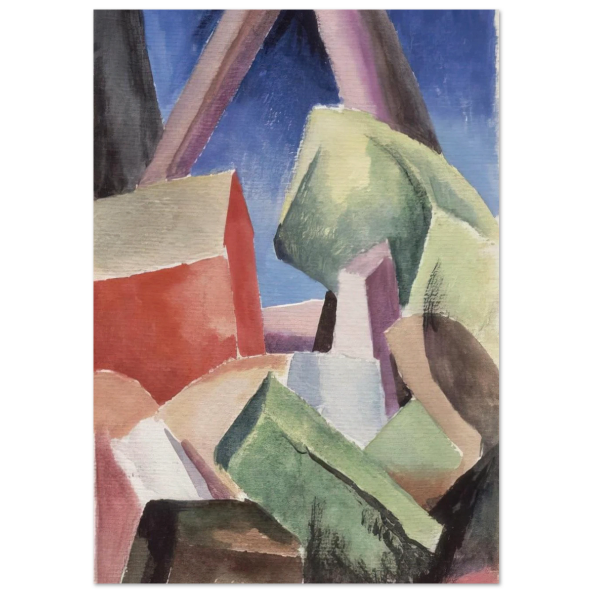 HOUSE IN CUBIST LANDSCAPE 1920 Poster | Thomas Hart Benton Poster | Thomas Hart Benton Store