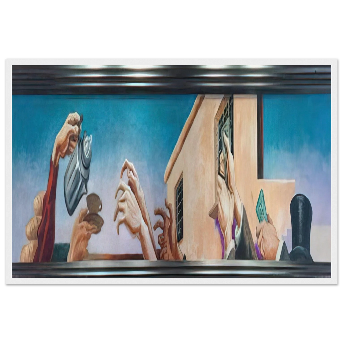 OUTREACHING HANDS 1931 Framed Poster | Thomas Hart Benton Framed Prints Wall Art | Thomas Hart Benton Store