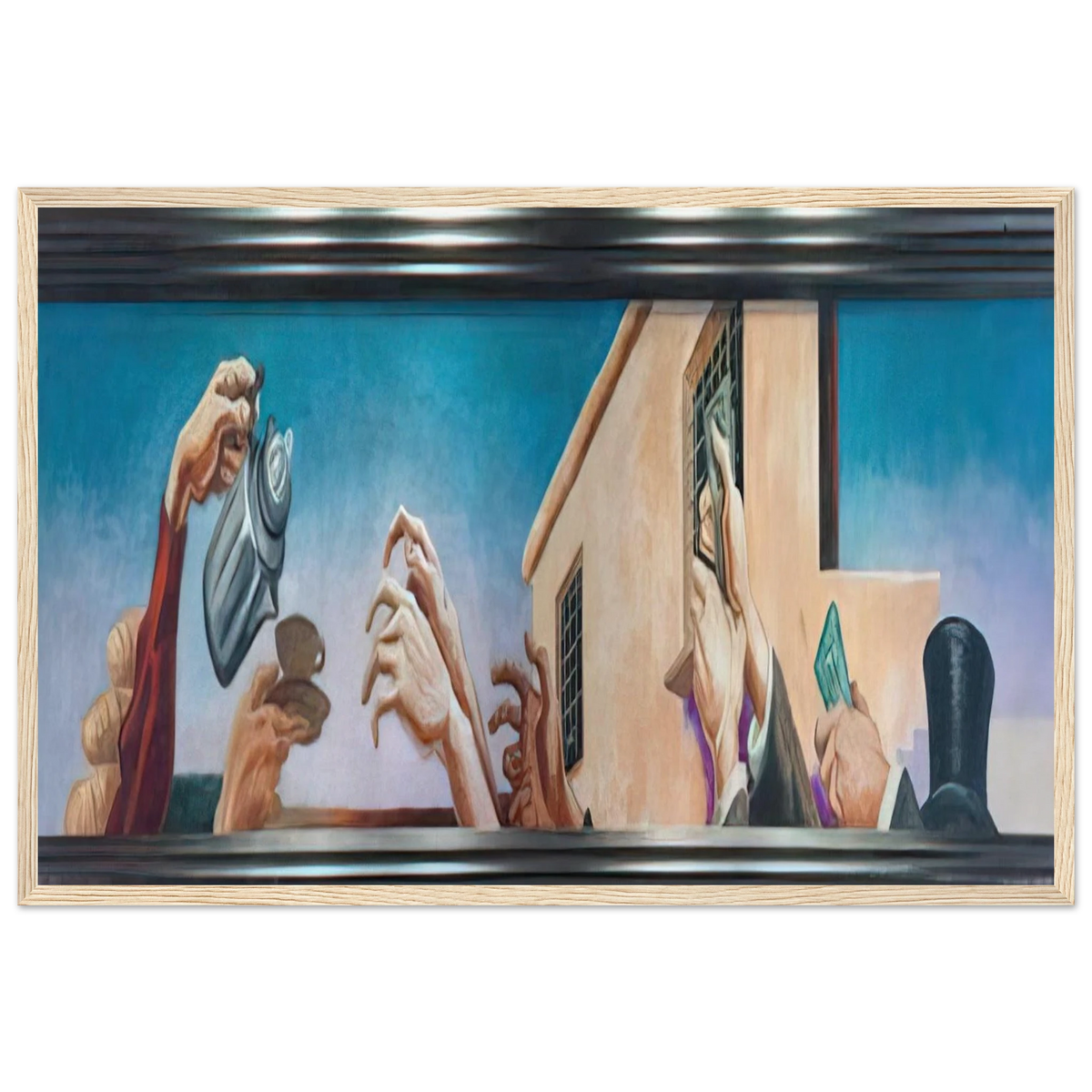 OUTREACHING HANDS 1931 Framed Poster | Thomas Hart Benton Framed Prints Wall Art | Thomas Hart Benton Store