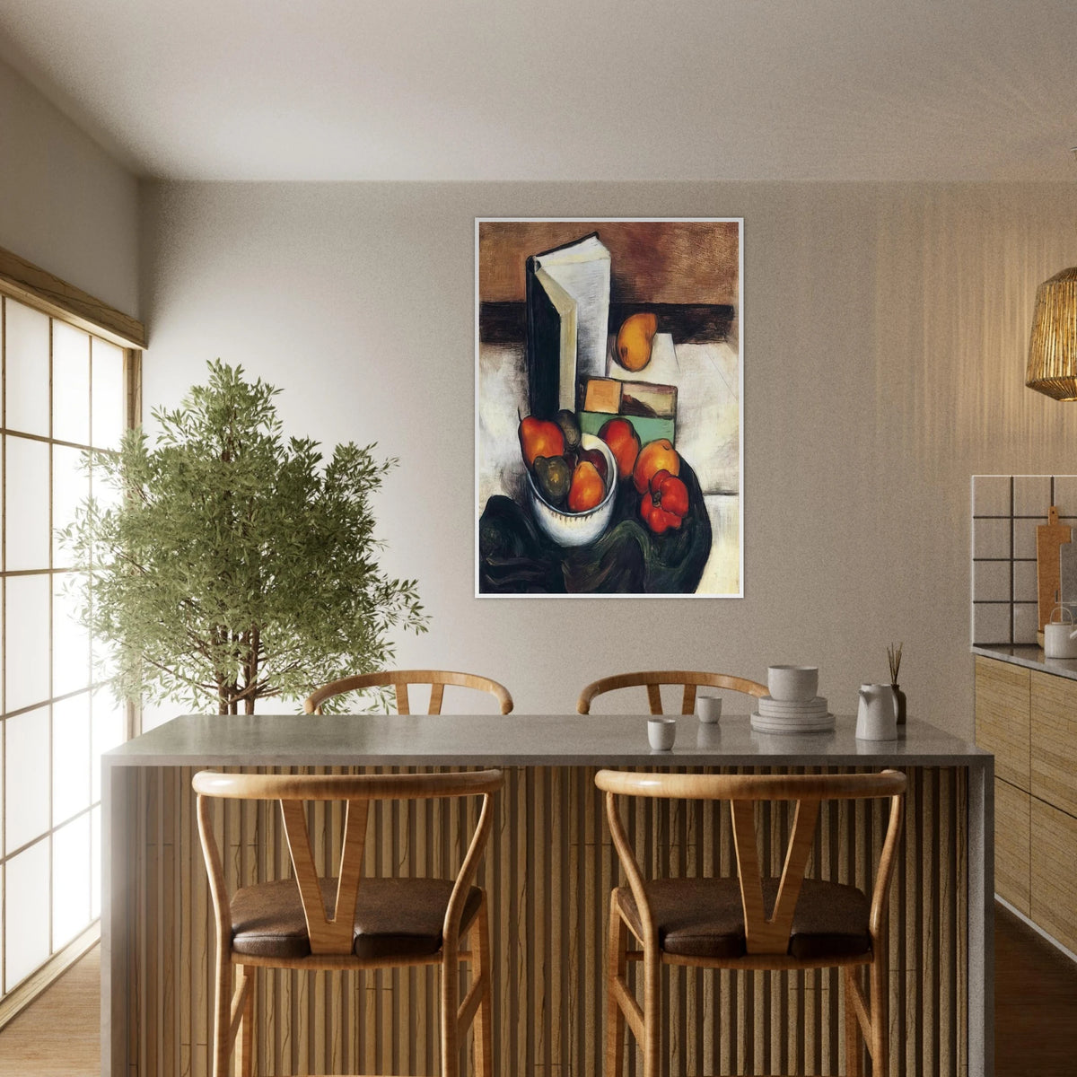 STILL LIFE WITH FRUIT AND VEGETABLES Framed Poster | Thomas Hart Benton Framed Prints Wall Art | Thomas Hart Benton Store