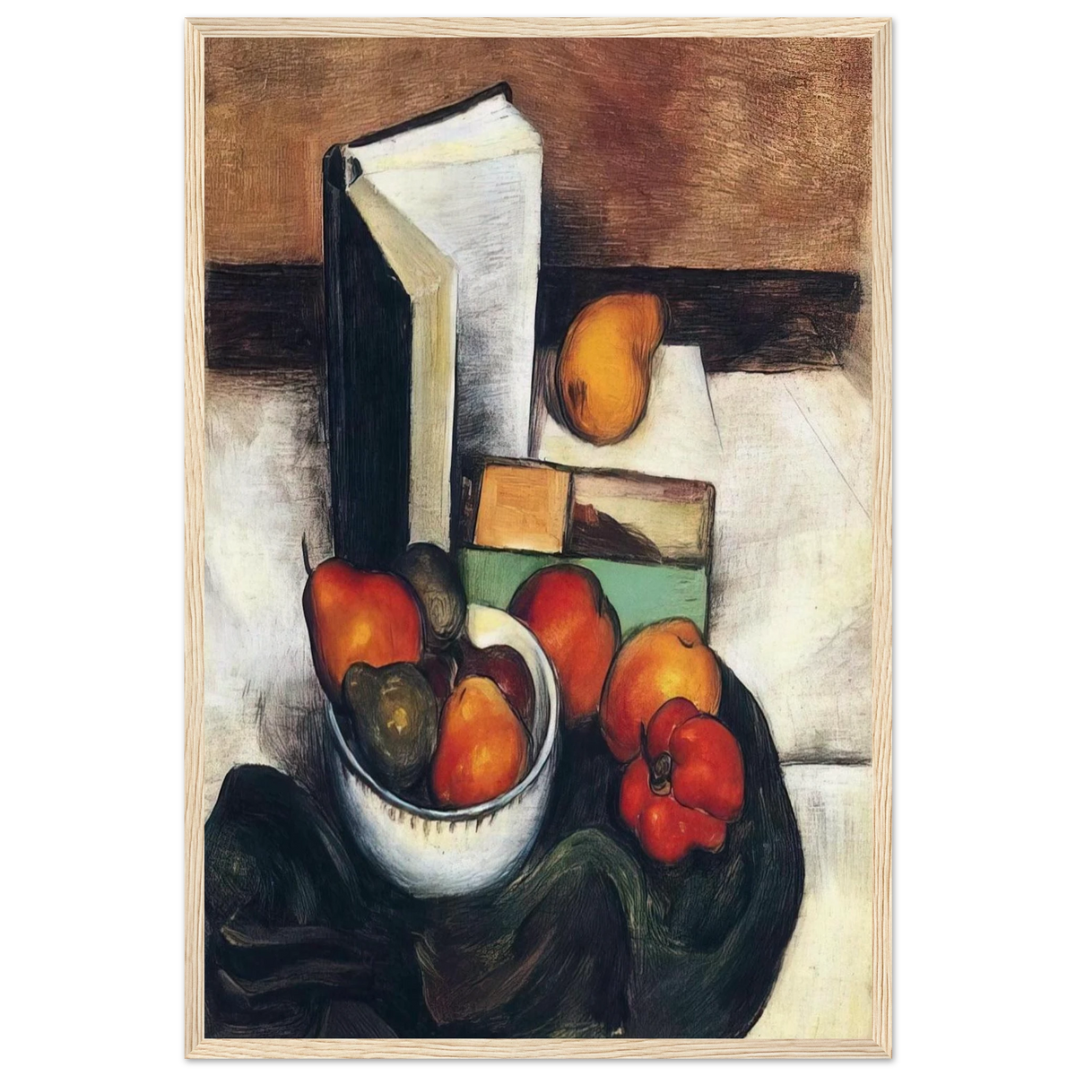 STILL LIFE WITH FRUIT AND VEGETABLES Framed Poster | Thomas Hart Benton Framed Prints Wall Art | Thomas Hart Benton Store