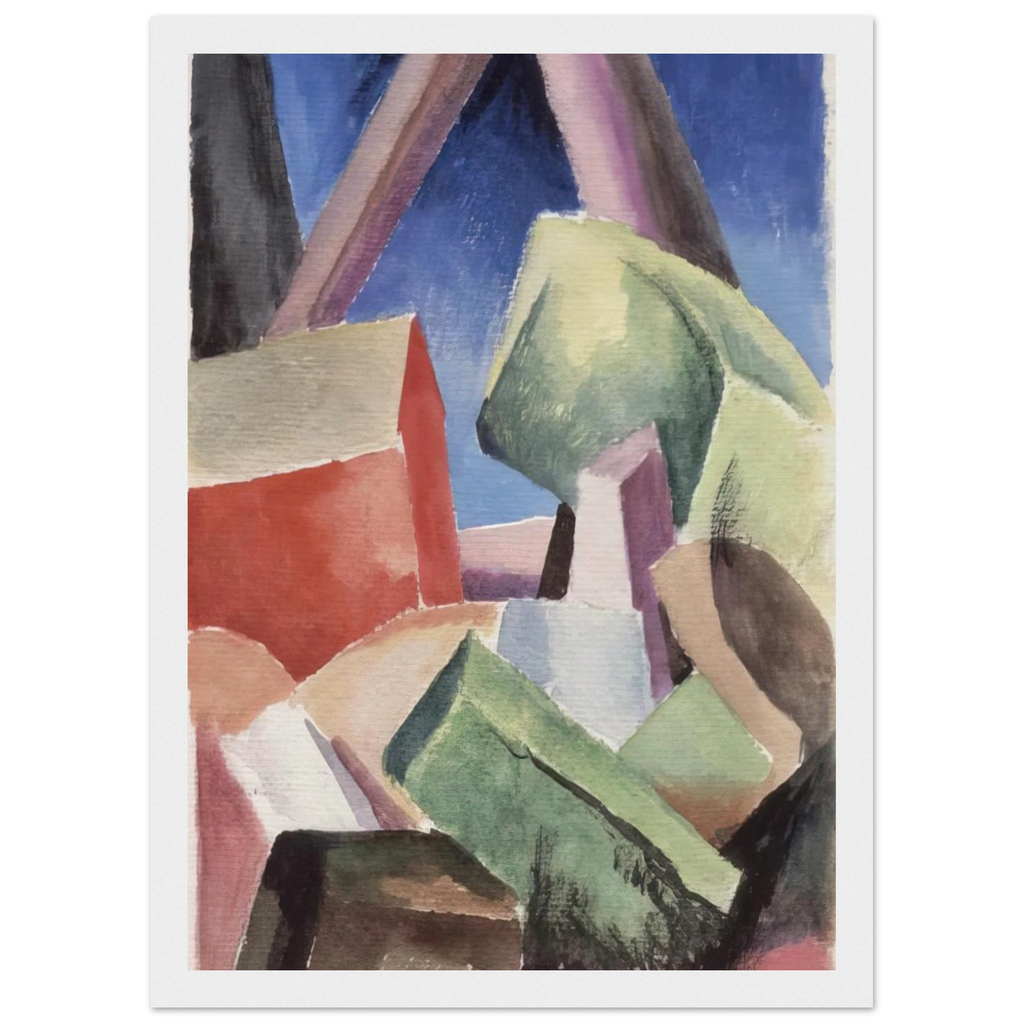 HOUSE IN CUBIST LANDSCAPE 1920 Framed Poster | Thomas Hart Benton Framed Prints Wall Art | Thomas Hart Benton Store