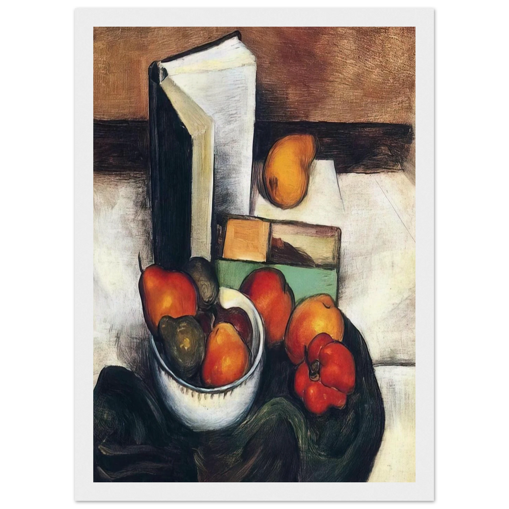 STILL LIFE WITH FRUIT AND VEGETABLES Framed Poster | Thomas Hart Benton Framed Prints Wall Art | Thomas Hart Benton Store