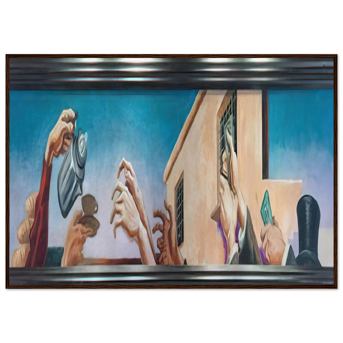 OUTREACHING HANDS 1931 Framed Poster | Thomas Hart Benton Framed Prints Wall Art | Thomas Hart Benton Store
