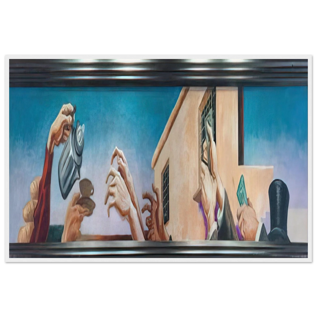 OUTREACHING HANDS 1931 Framed Poster | Thomas Hart Benton Framed Prints Wall Art | Thomas Hart Benton Store