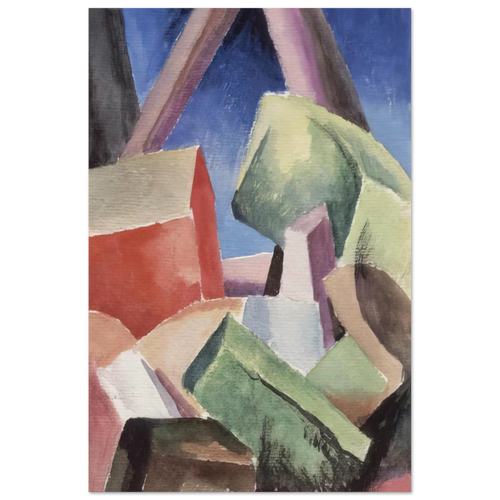 HOUSE IN CUBIST LANDSCAPE 1920 Poster | Thomas Hart Benton Poster | Thomas Hart Benton Store