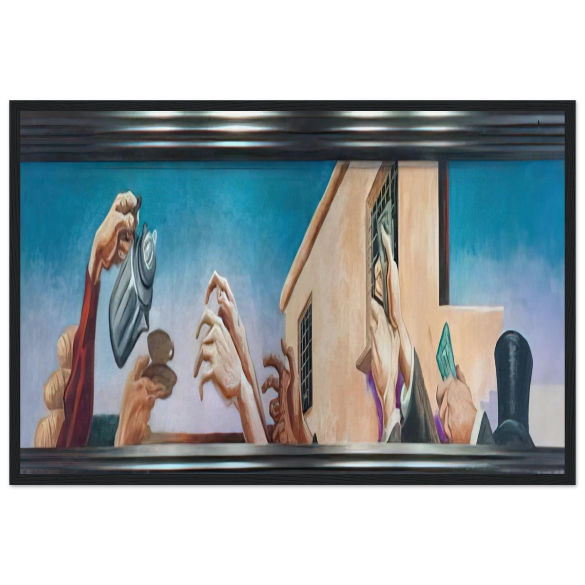 OUTREACHING HANDS 1931 Framed Poster | Thomas Hart Benton Framed Prints Wall Art | Thomas Hart Benton Store