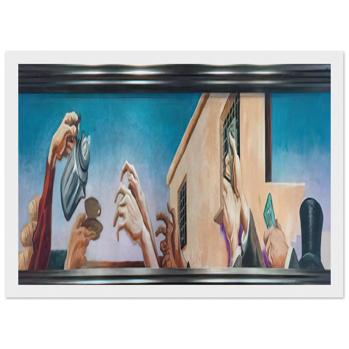 OUTREACHING HANDS 1931 Framed Poster | Thomas Hart Benton Framed Prints Wall Art | Thomas Hart Benton Store