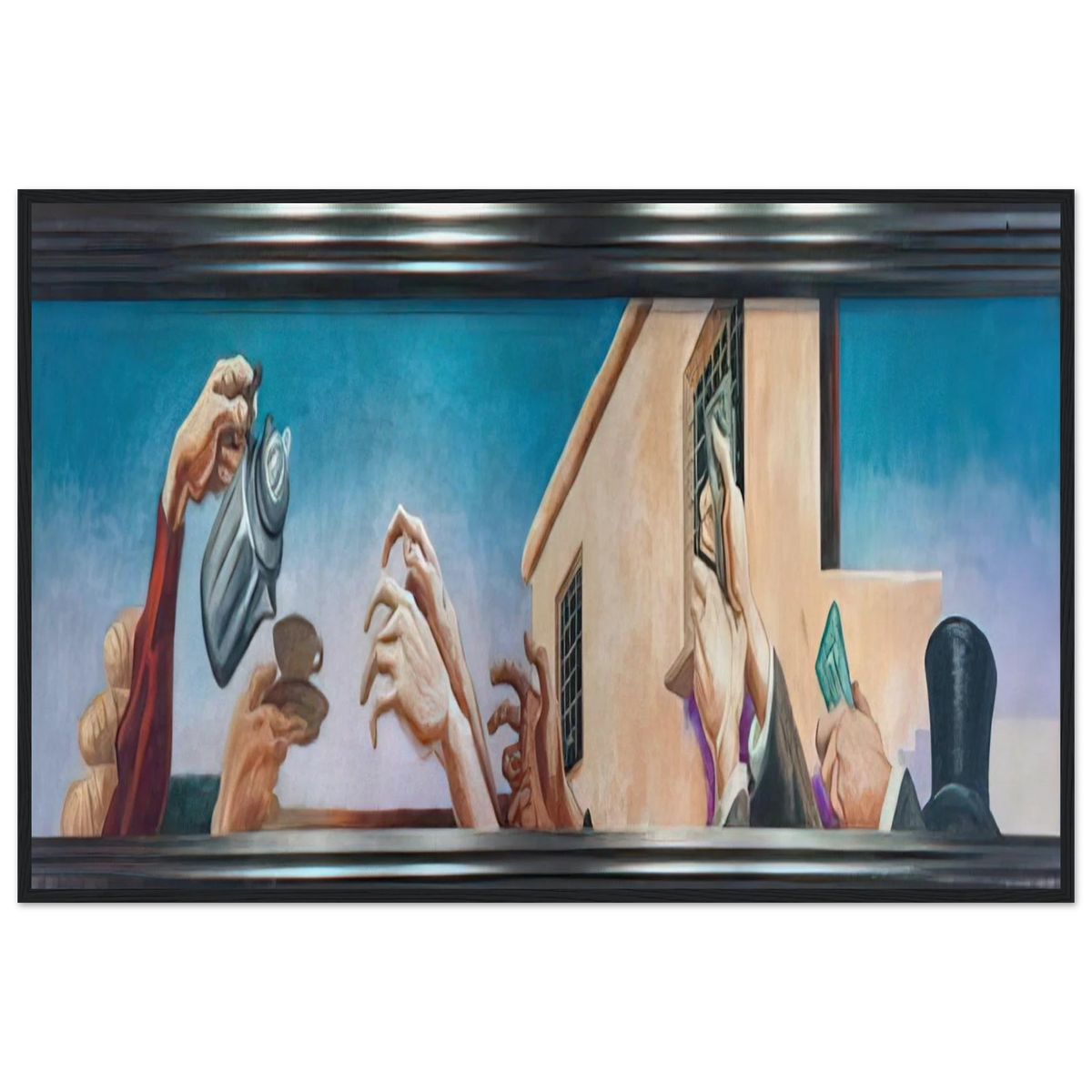 OUTREACHING HANDS 1931 Framed Poster | Thomas Hart Benton Framed Prints Wall Art | Thomas Hart Benton Store