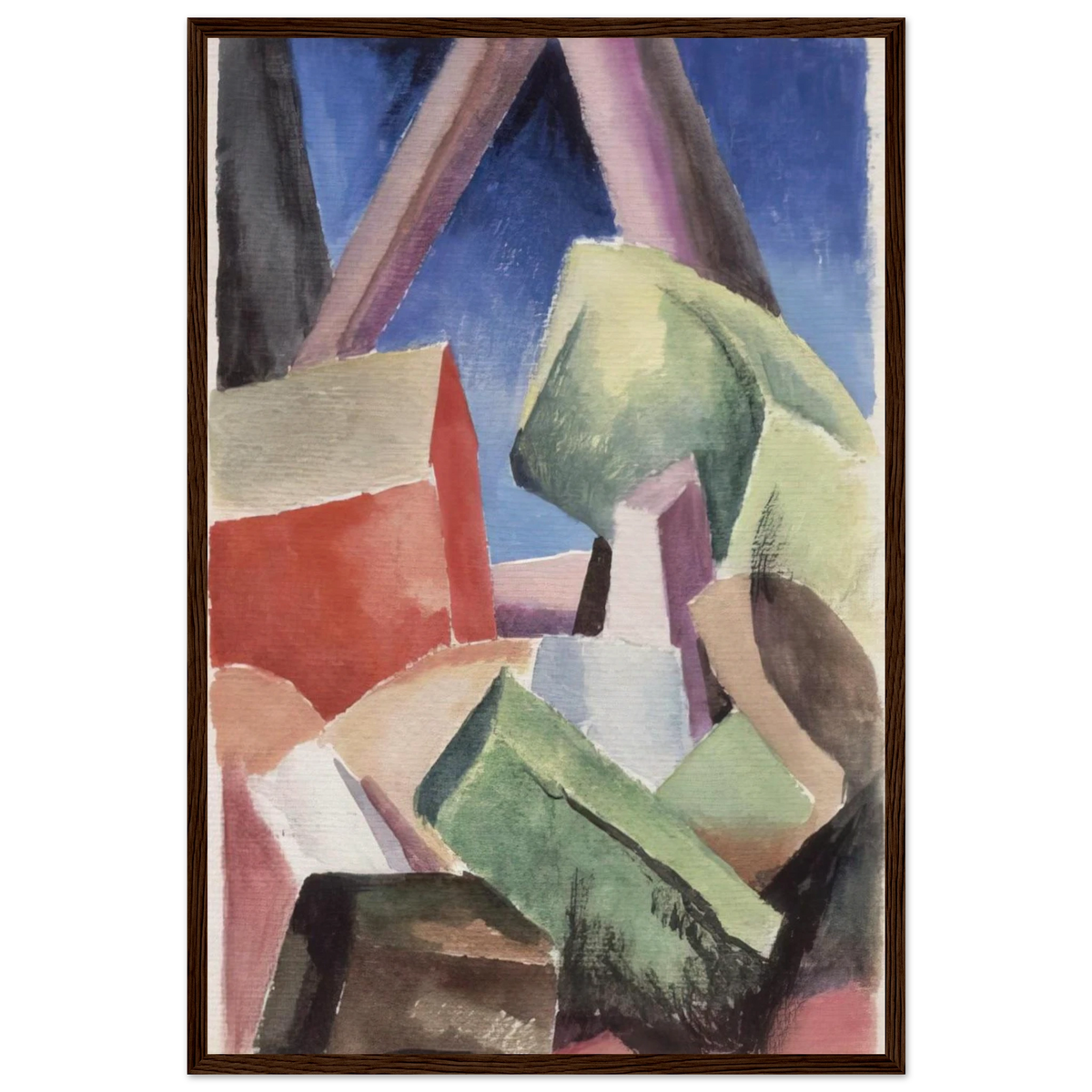 HOUSE IN CUBIST LANDSCAPE 1920 Framed Poster | Thomas Hart Benton Framed Prints Wall Art | Thomas Hart Benton Store