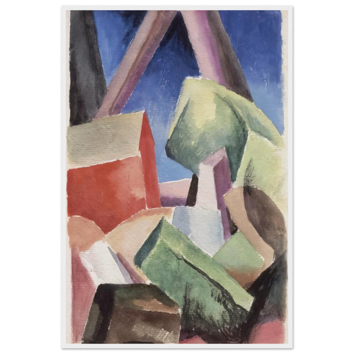 HOUSE IN CUBIST LANDSCAPE 1920 Framed Poster | Thomas Hart Benton Framed Prints Wall Art | Thomas Hart Benton Store