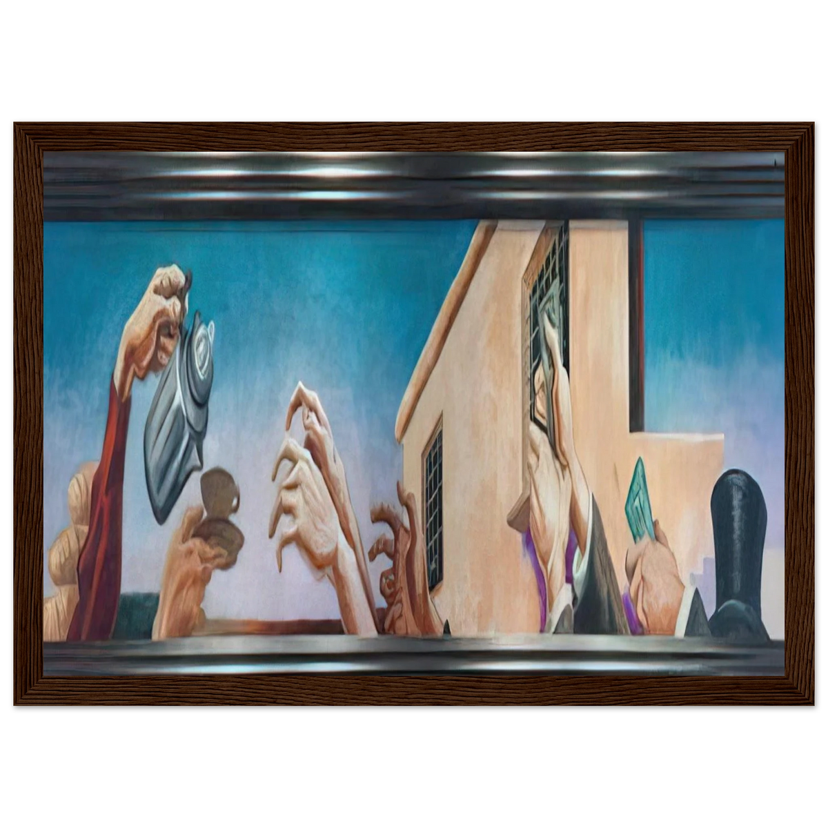 OUTREACHING HANDS 1931 Framed Poster | Thomas Hart Benton Framed Prints Wall Art | Thomas Hart Benton Store