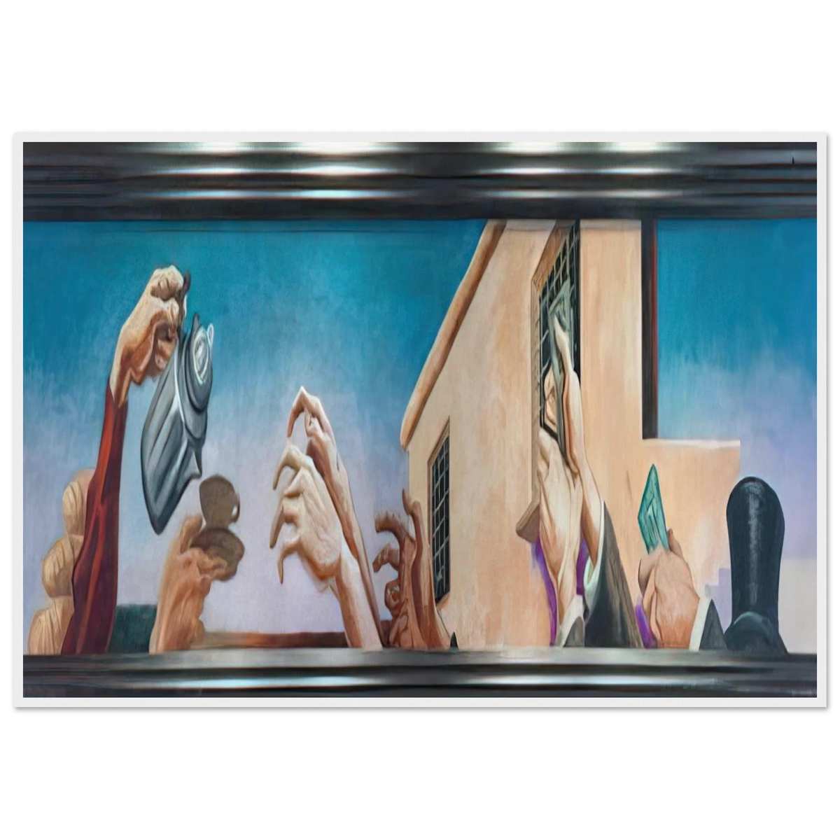 OUTREACHING HANDS 1931 Framed Poster | Thomas Hart Benton Framed Prints Wall Art | Thomas Hart Benton Store