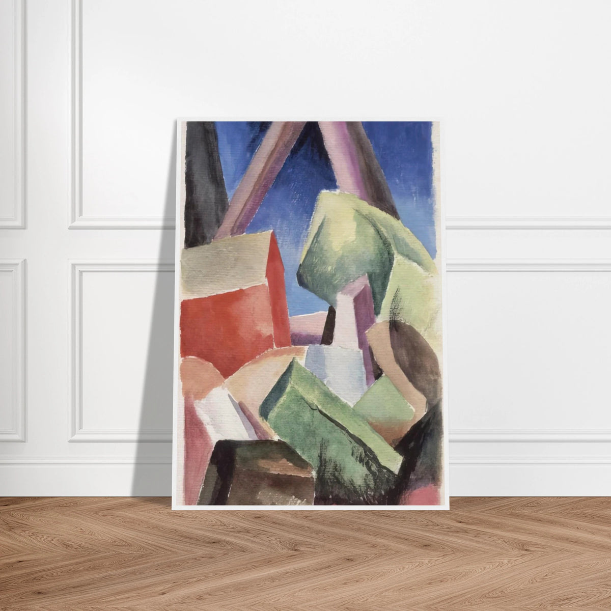 HOUSE IN CUBIST LANDSCAPE 1920 Framed Poster | Thomas Hart Benton Framed Prints Wall Art | Thomas Hart Benton Store