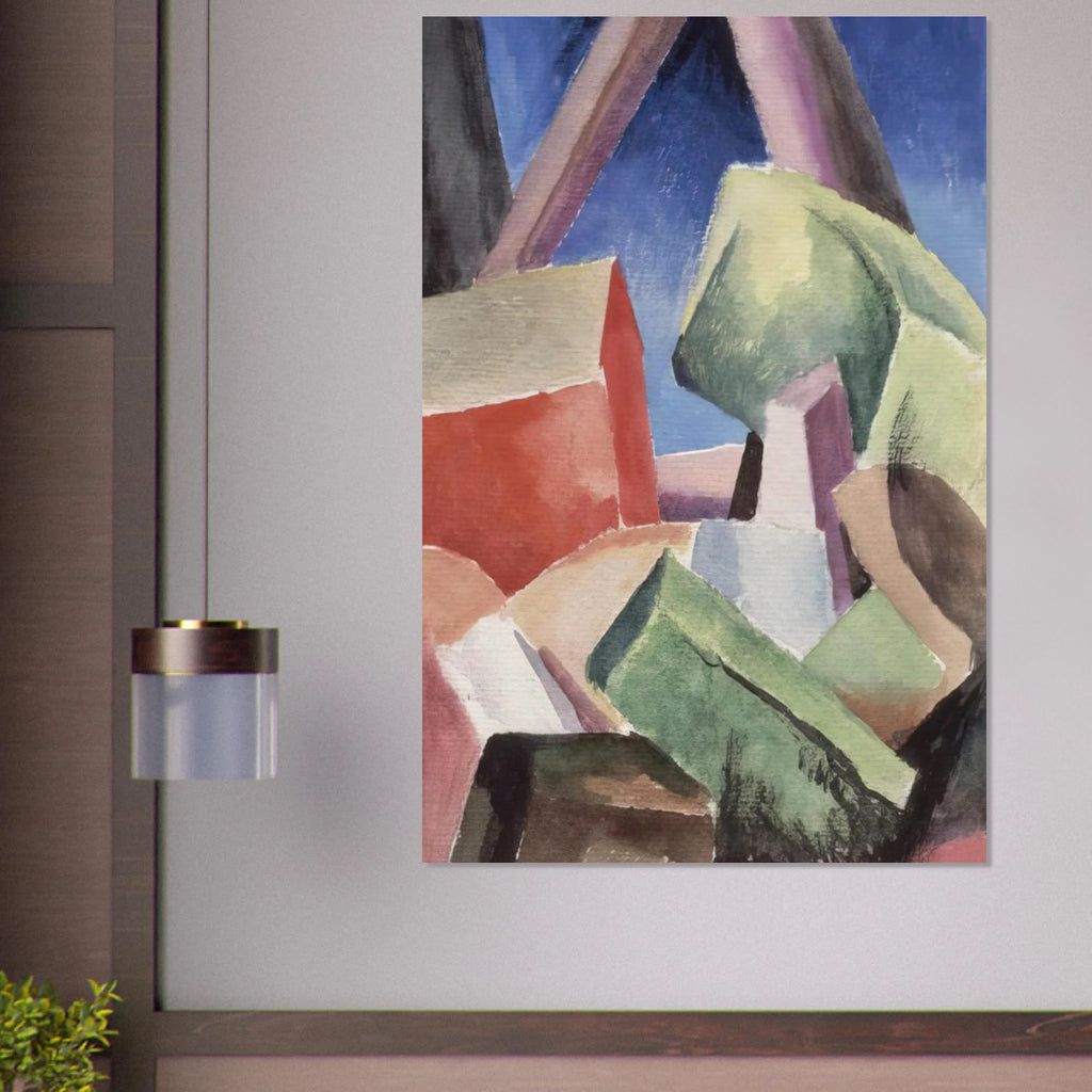 HOUSE IN CUBIST LANDSCAPE 1920 Poster | Thomas Hart Benton Poster | Thomas Hart Benton Store