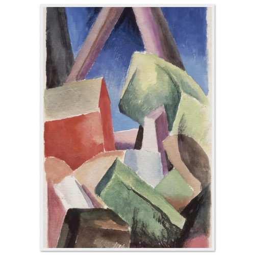HOUSE IN CUBIST LANDSCAPE 1920 Framed Poster | Thomas Hart Benton Framed Prints Wall Art | Thomas Hart Benton Store