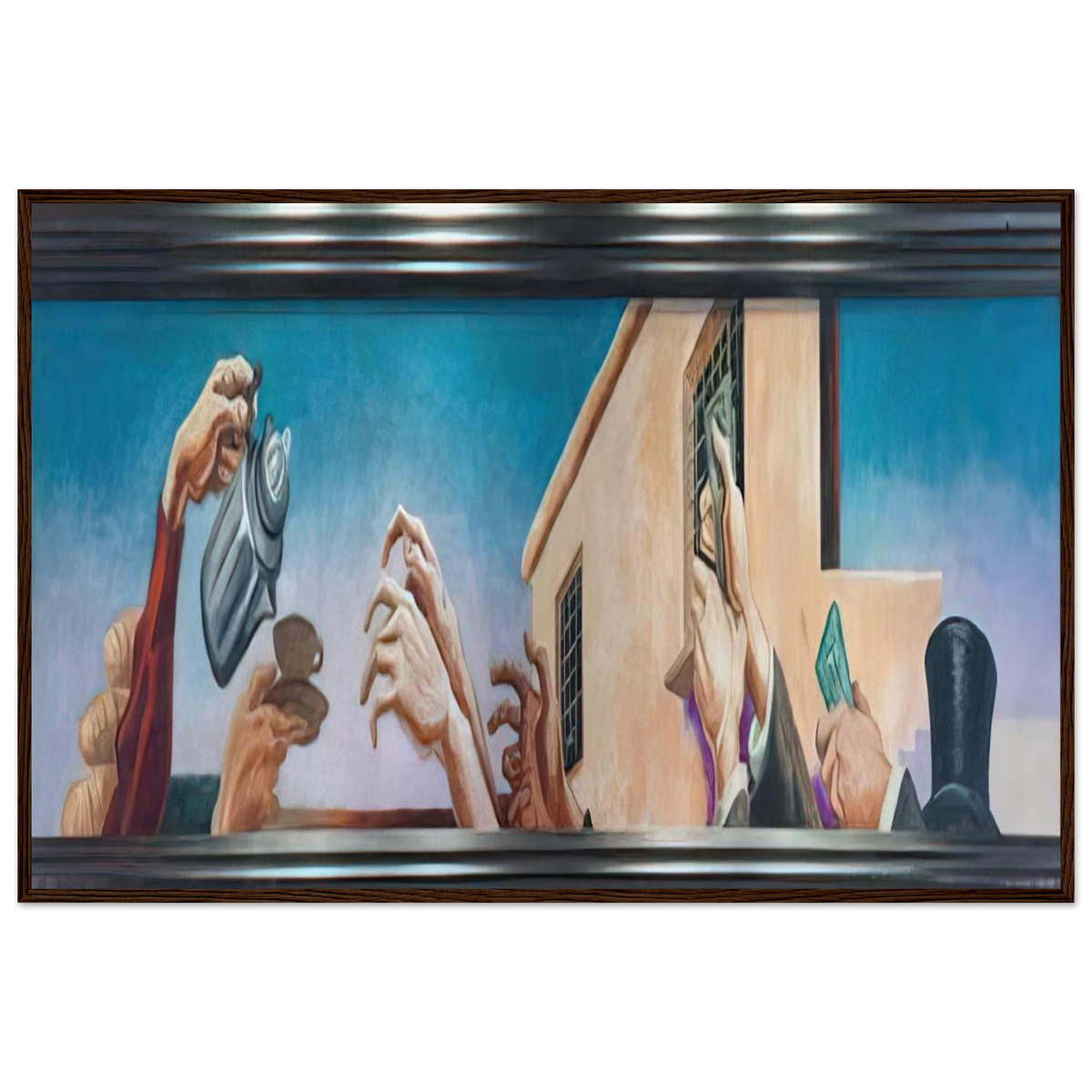 OUTREACHING HANDS 1931 Framed Poster | Thomas Hart Benton Framed Prints Wall Art | Thomas Hart Benton Store